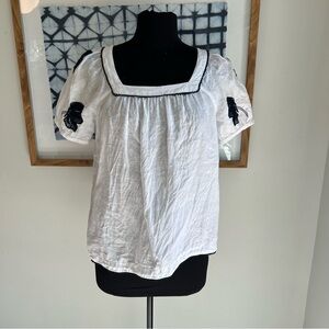 J Crew Factory Embroidered Linen Top